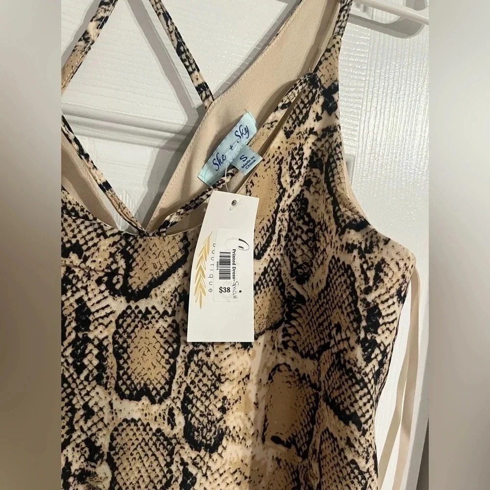 NWT She + Sky Boutique Snakeskin Dress Size Small - Picture 2 of 4